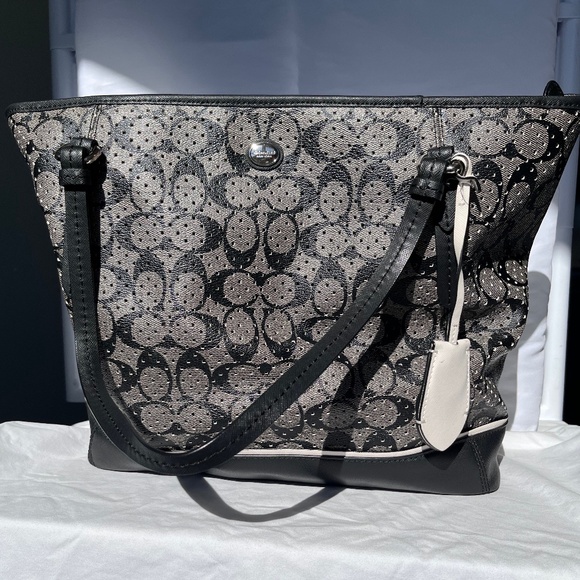 Coach Peyton Perforated PVC Signature Top Zip Tote - Picture 1 of 4